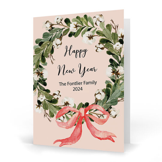 Mistletoe Wreath Folded Holiday Cards